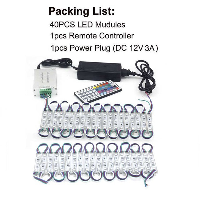 Module Light 3 LED DC12V Waterproof IP65 Light SMD 5050 LED Store Window Advertising Sign Strip Lamp Modules Lights RGB Color