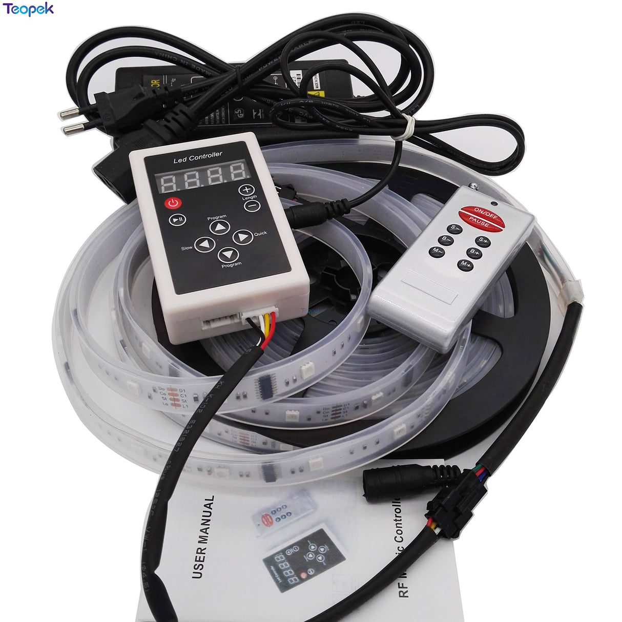IC Dream Color RGB LED Strip 5050 30LED/m IP20/IP67 Waterproof 5M + 133 Program RF Magic Controller +12v 5a Power Adapter 6803