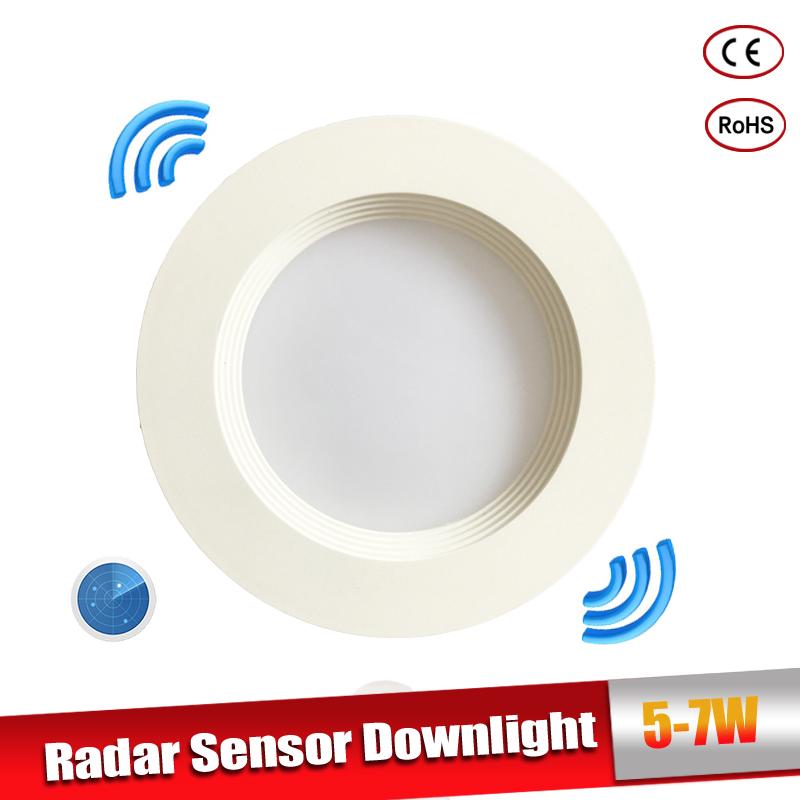 Radar Motion Sensor LED Downlight 5W 7W Recessed Ceiling Lamp 110V/220V Led Bulb for living room passage Indoor Led Spot Lamp
