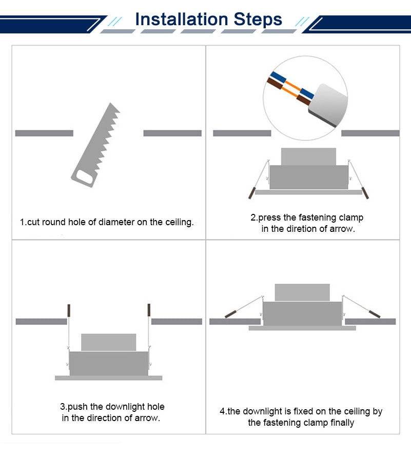 LED Downlight Natural Color Recessed Kitchen Bathroom Lamp 220V 230V 5W 7W 9W 12W LED Down Lights Warm Cool White