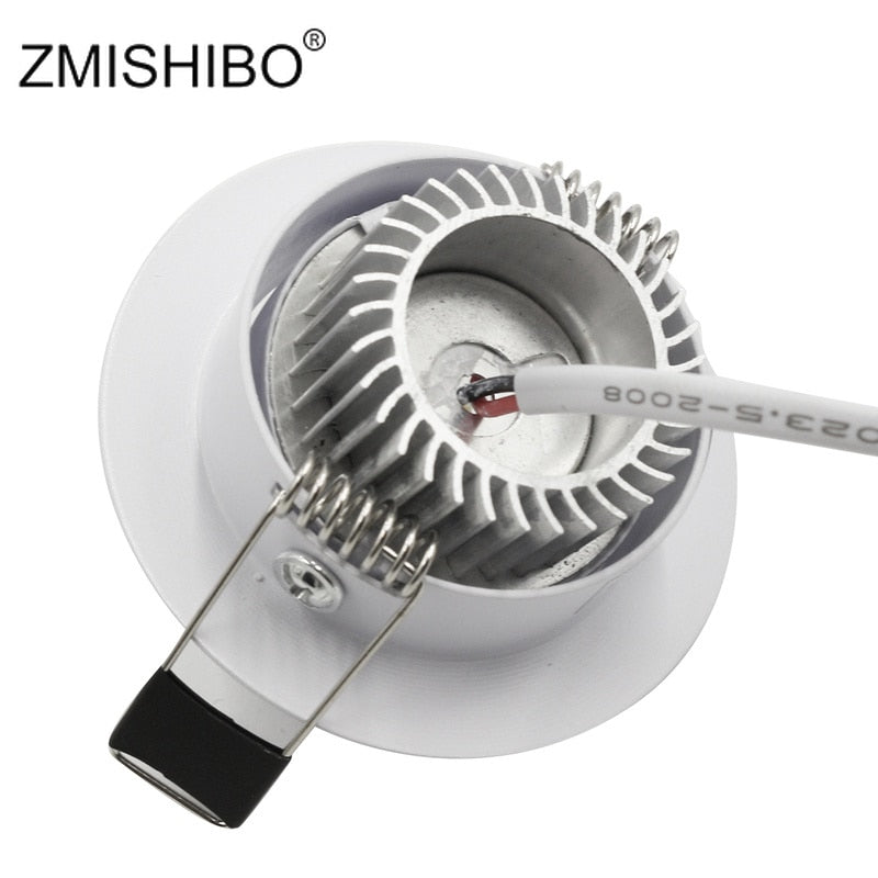 ZMISHIBO LED Downlights 50-55mm Cut Hole 3W 110V-240V White Silver Black 3000K 6000K Living Room Recessed Ceiling Spot Lamp CE