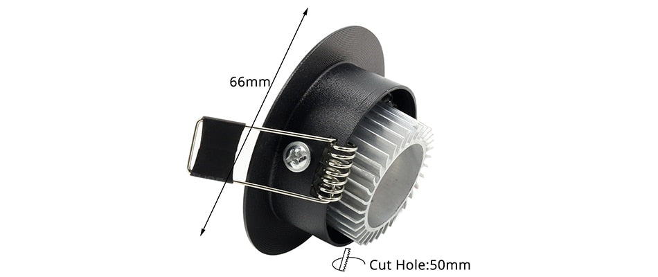 ZMISHIBO LED Downlights 50-55mm Cut Hole 3W 110V-240V White Silver Black 3000K 6000K Living Room Recessed Ceiling Spot Lamp CE