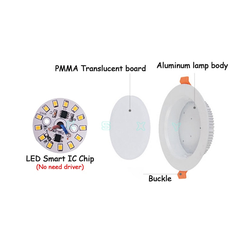 White Black LED Downlight 3W 5W 7W 9W 12W aluminum Recessed LED Spot Lighting Bedroom Kitchen Indoor led down light lamp