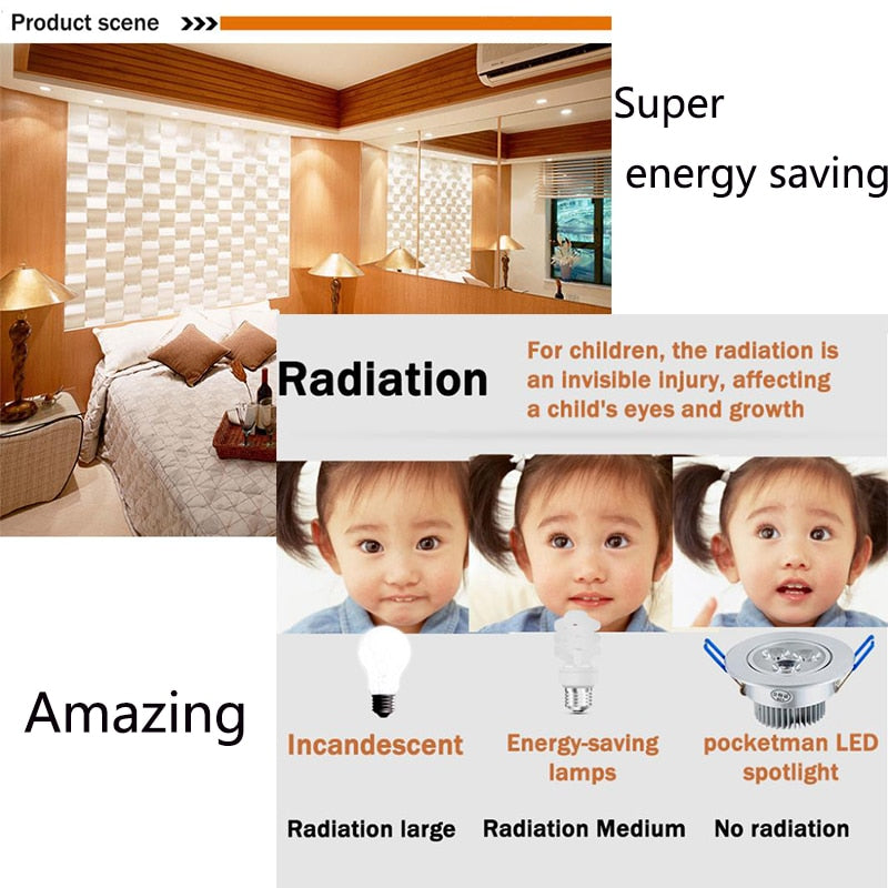 LED Spot LED Downlight Dimmable 10pcs/lot Bright Recessed 9W LED Spot light decoration Ceiling Lamp AC 110V 220V AC85-26V z30