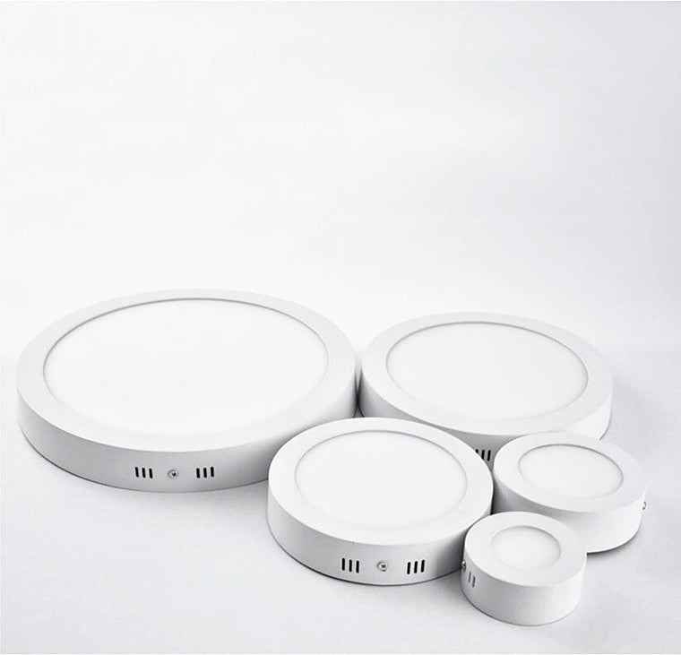 Ultra-Thin Round Square Surface Mounted LED Panel Lights 6W 12W 18W 24W LED Ceiling Lights AC85-265V LED Downlights Indoor Lighting