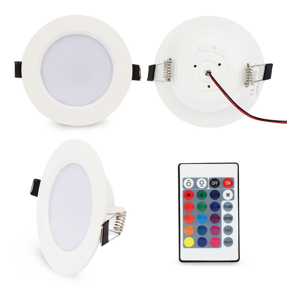 LED Panel Light With Remote Control 5W 10W RGB Round Downlight Lamp Ceiling Lights Indoor Lighting Spot Led Lights Decor