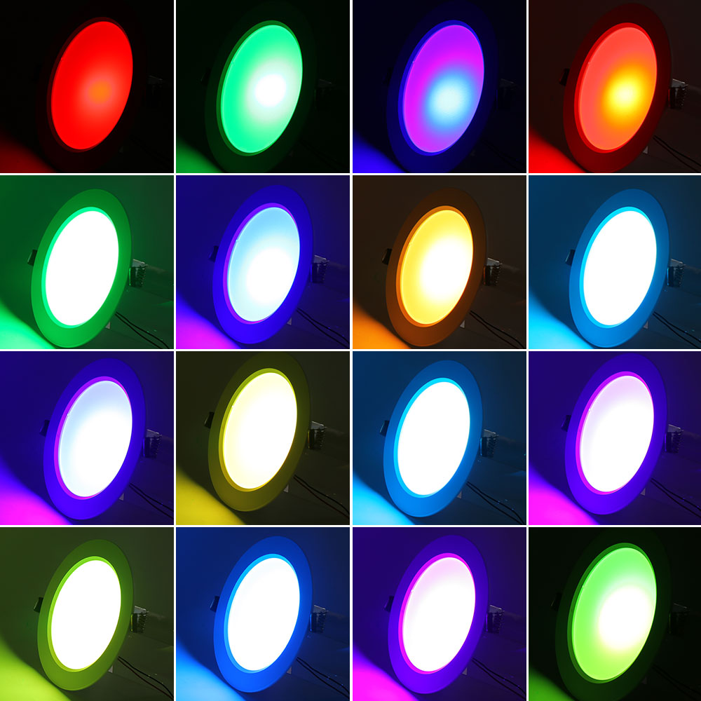 LED Panel Light With Remote Control 5W 10W RGB Round Downlight Lamp Ceiling Lights Indoor Lighting Spot Led Lights Decor