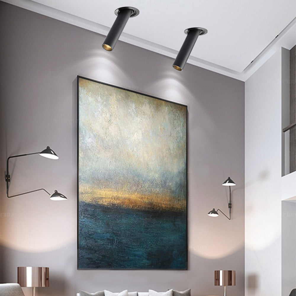 DBF Long Tube Angle Adjustable LED COB Recessed Downlight Not Dimmable 12W Ceiling Spot Light 3000K 4000K 6000K AC110V/220V