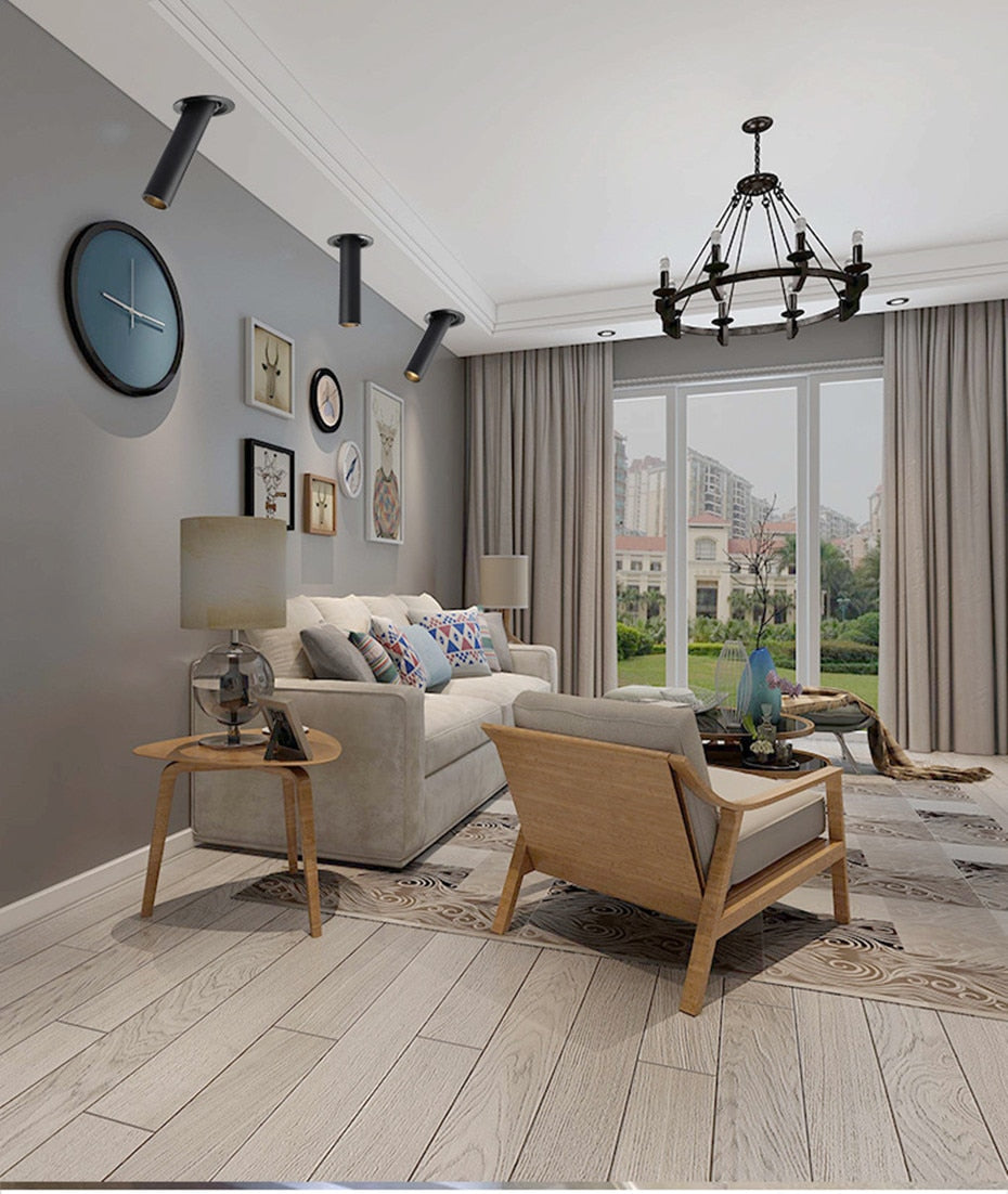 DBF Long Tube Angle Adjustable LED COB Recessed Downlight Not Dimmable 12W Ceiling Spot Light 3000K 4000K 6000K AC110V/220V