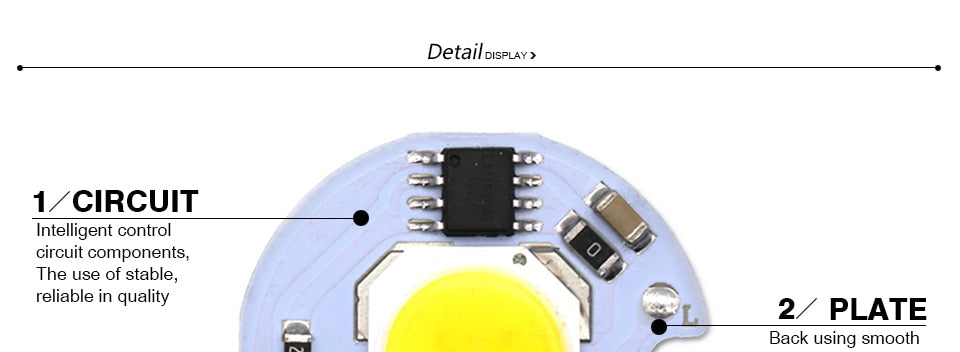 LED COB Chip 5Pcs Lampada 220V 9W 7W 5W 3W Smart IC For DIY LED Light Bulb Downlight Spotlight No Need Power Supply