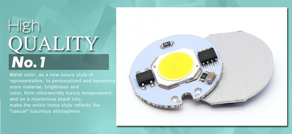 LED COB Chip 5Pcs Lampada 220V 9W 7W 5W 3W Smart IC For DIY LED Light Bulb Downlight Spotlight No Need Power Supply