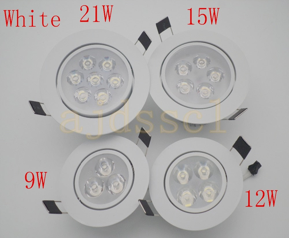 LED Spot LED Downlight Dimmable Bright Recessed 6W 9W 12W 15W 21W LED Spot light decoration Ceiling Lamp AC 110V 220V AC85-26V
