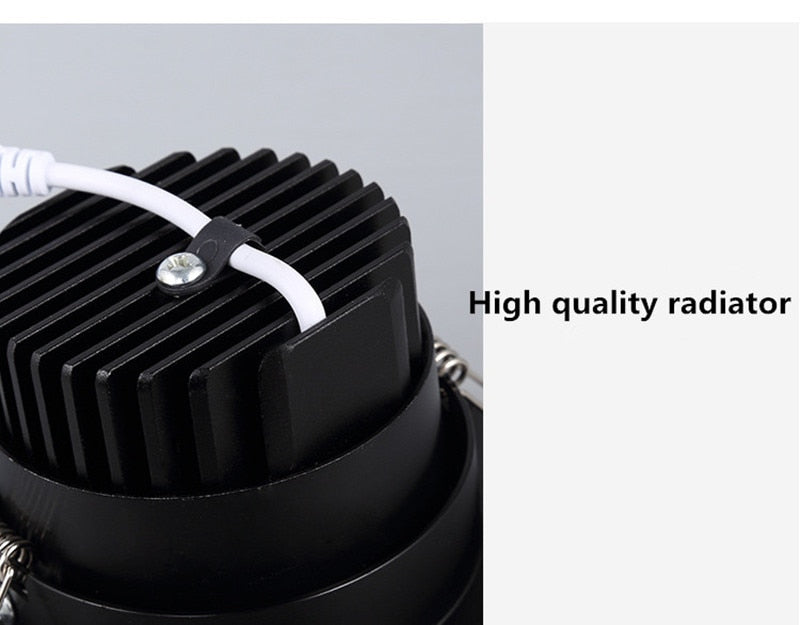 Dimmable LED COB Spotlight Ceiling lamp AC85-265V 5w 7w 9w 12w 15w 18w Aluminum Recessed Downlight Round Panel Light Indoor Lighting