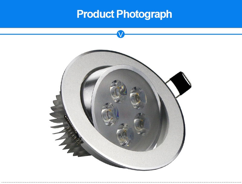 Super Bright 3W 5W 7W 9W 12W 15W LED Ceiling Downlight led Downlight Recessed Spot Light for Home Lighting AC85-265V