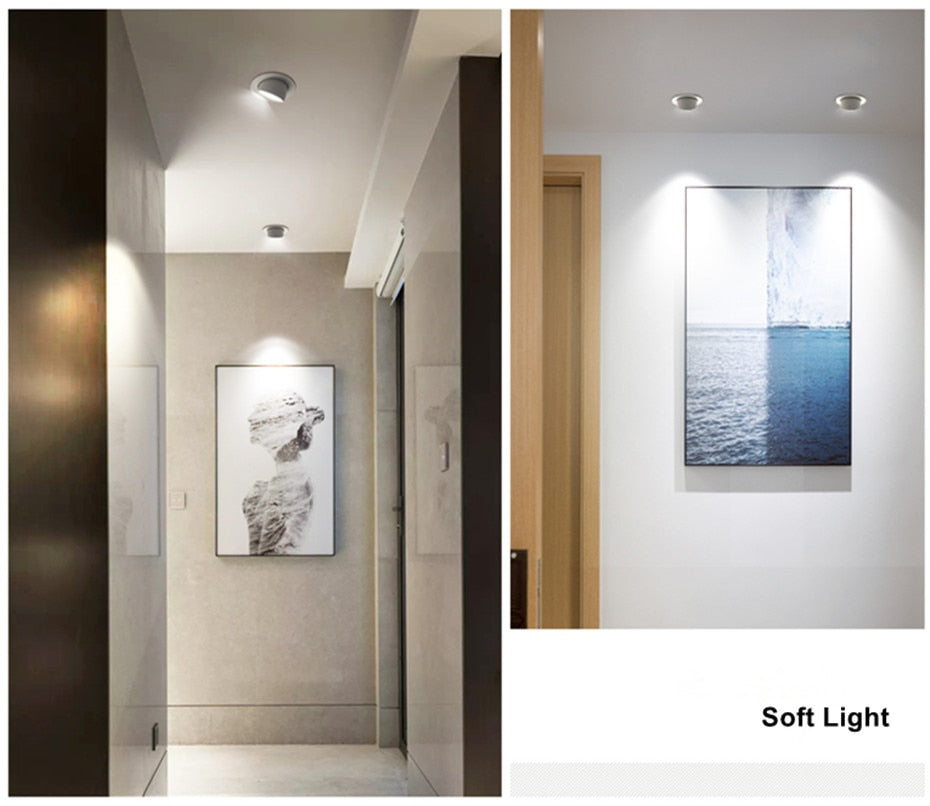 LED Downlight dimmable 7W 10W 15W 20W adjustable 360 Degree Recessed LED Ceiling Spot Light AC110V 220V Trunk downlight LED