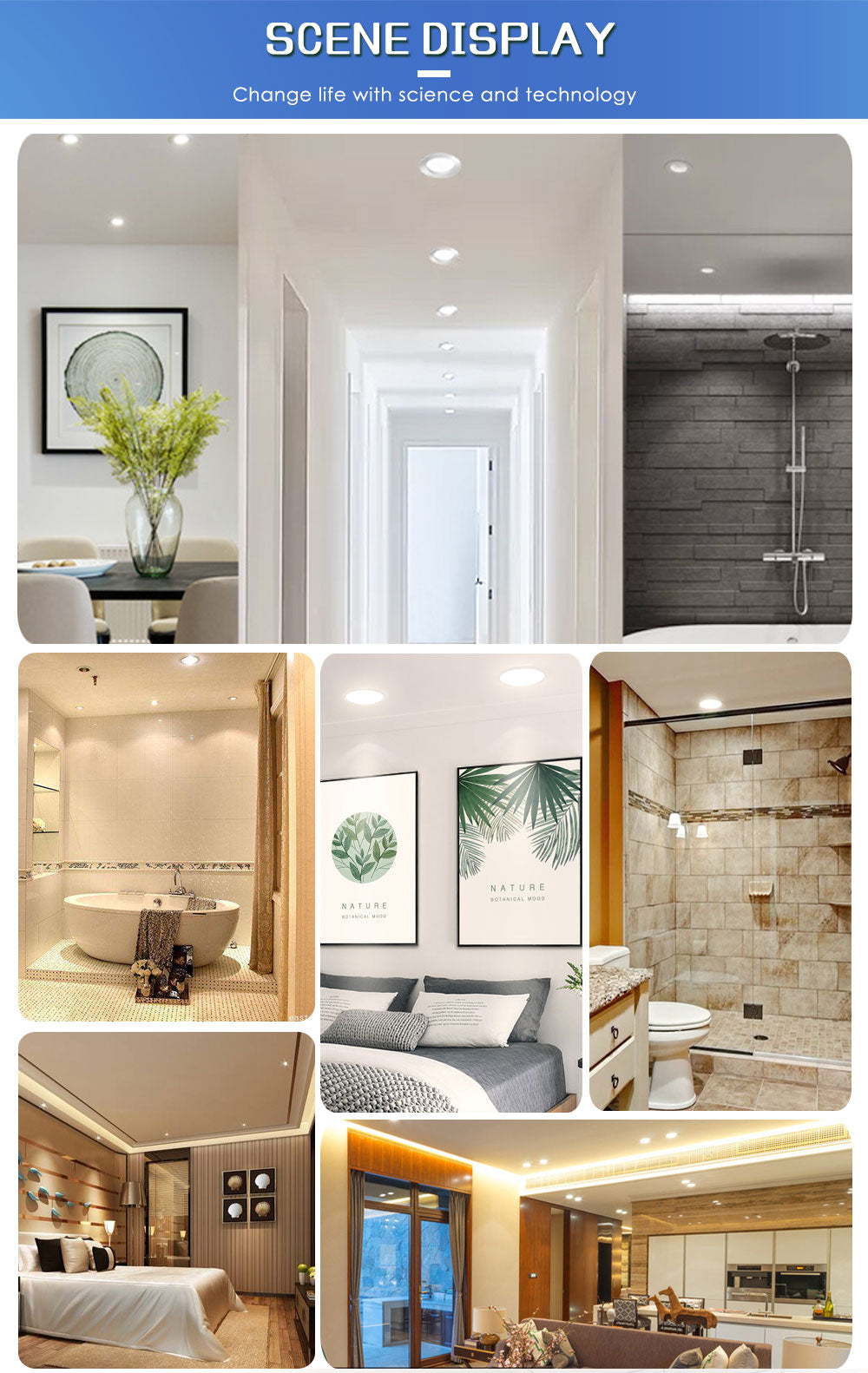 Waterproof/Fire prevention LED Downlight IP65 LED Downlight Spot Light 12W/9W/7W/5W Super Bright AC220V Recessed Ceiling Lamp