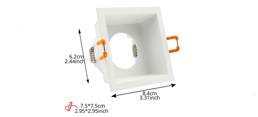 LEDIARY LED Spot Downlight Fitting GU10 Matte White 90-260V Ceiling Recessed Lamp 75mm 90mm Cut Hole Bulb Replaceable Downlights