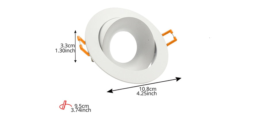 LEDIARY LED Spot Downlight Fitting GU10 Matte White 90-260V Ceiling Recessed Lamp 75mm 90mm Cut Hole Bulb Replaceable Downlights