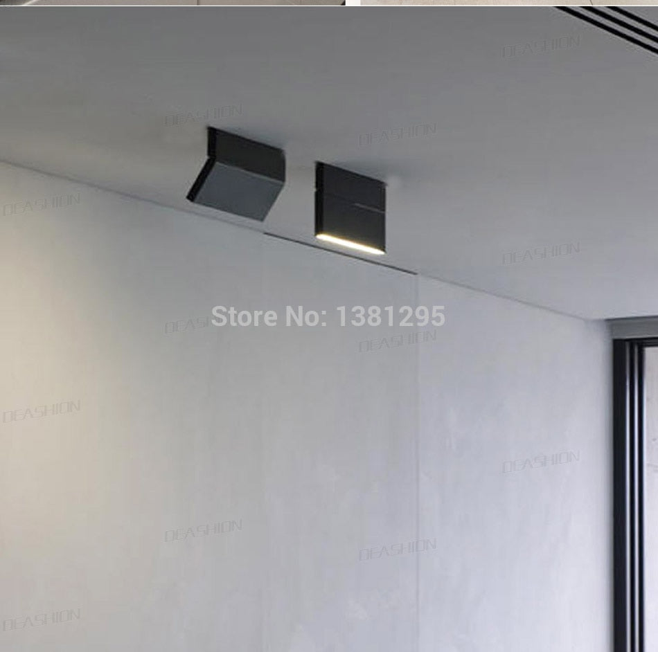 LED Surface Mounted 1PCS Downlight Spotlight 12W Black White Rotatable 3000K 4000K 6000K Home Lamp Adjustable Ceiling Spot Light