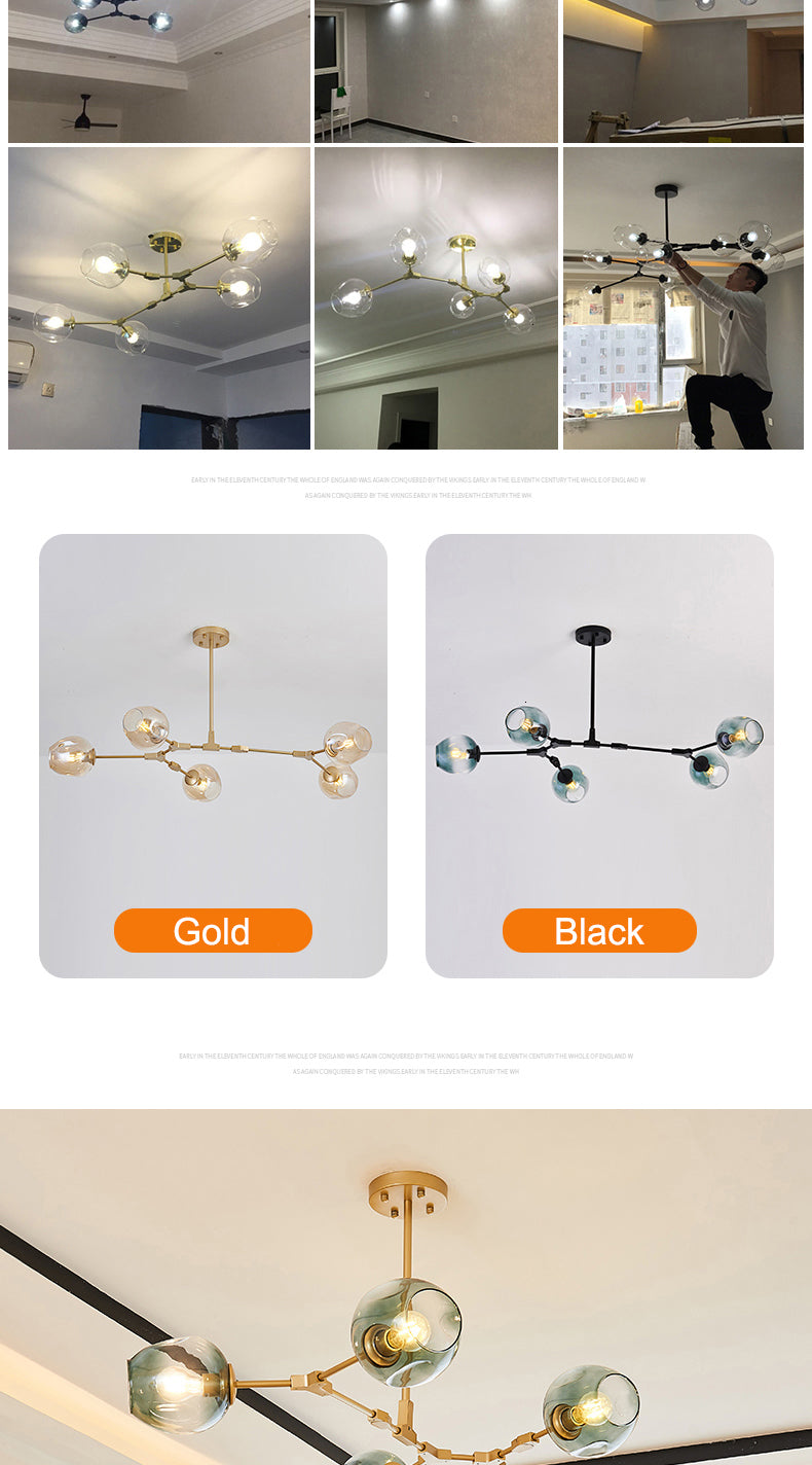 Vintage Loft Industrial Nordic Chandelier For Dining Kitchen Stair Black/gold Suspension Luminaire Modern Chandelier Lighting