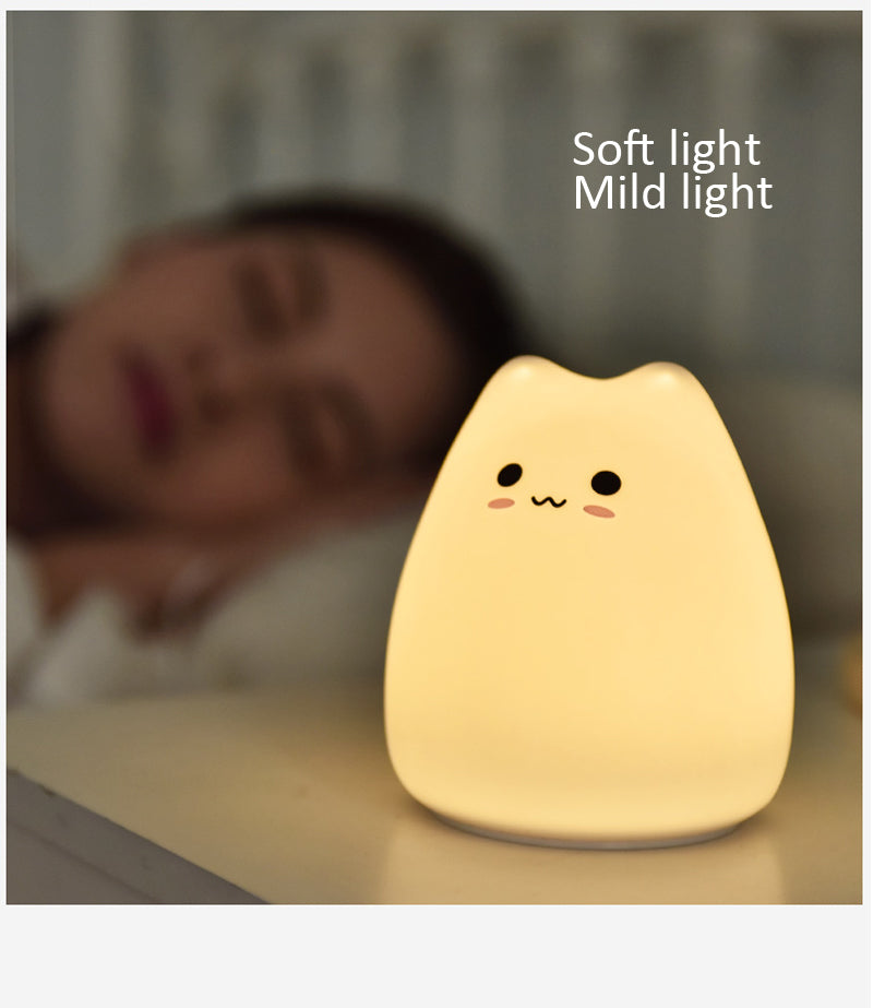 Dream Cute Cat 7 Colourful LED Night Lamp Decorate Desk Light Battery Holiday Creative Rechargable Bulb for Baby Bedroom