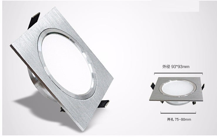 Downlight LED 2.5inch 6w 9w 12w 220v Nature White Square Recessed LED Lamp Spot Light for Living Room Foyer Bedroom Kitchen