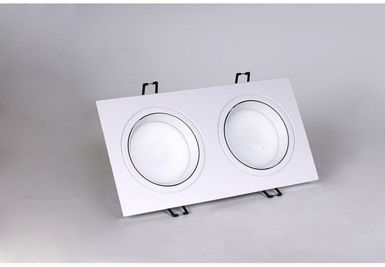 LED Dimmable Square cob Downlight COB 7W 9W/12W 2X7W/2X9W/2X12W LED Spot light decoration Ceiling Lamp AC 110V 220V white body