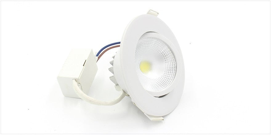 LEDIARY Super Bright LED Downlights Round/Square 75mm Cut Hole Recessed COB Real 5W Angle Adjustable 100-240V Ceiling Spot Lamp