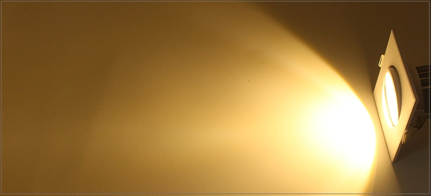 LEDIARY Super Bright LED Downlights Round/Square 75mm Cut Hole Recessed COB Real 5W Angle Adjustable 100-240V Ceiling Spot Lamp