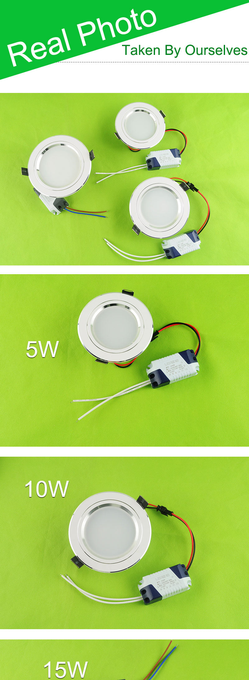 LED Downlight Silver White Frosted Surface 3w 5w 7w 9w 12w 15w AC 220v 110v Round Recessed Ceiling Down Light Indoor Lighting