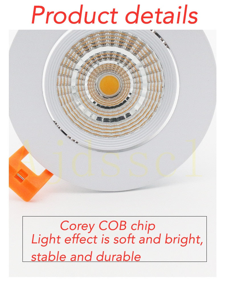 Downlight LED Dimmable Lamp 3w 5w 7W 12w 15w 20w 30w 40w Cob Led Spot 220V/110V Ceiling Recessed round panel light