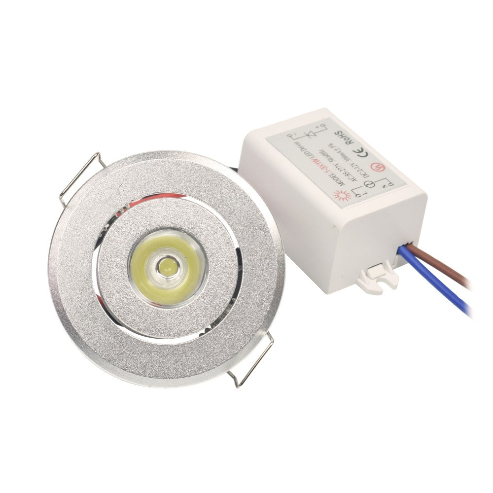 LEDSONLINE 2pc Mini LED Spot 1W 3W 4W Mini 5W 5W 7W Light Spot Light Resessed Ceiling Downlight Dimmable Adjustable Silver Body