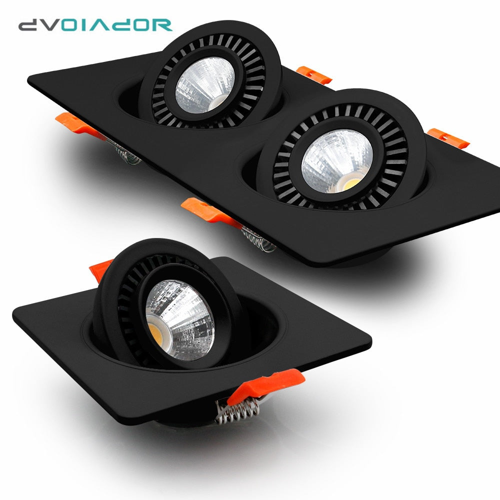Black Led Downlight Dimmable Led Recessed Lights Led Spot 360 Degree Rotation Ceiling Lamp For Bedroom Light