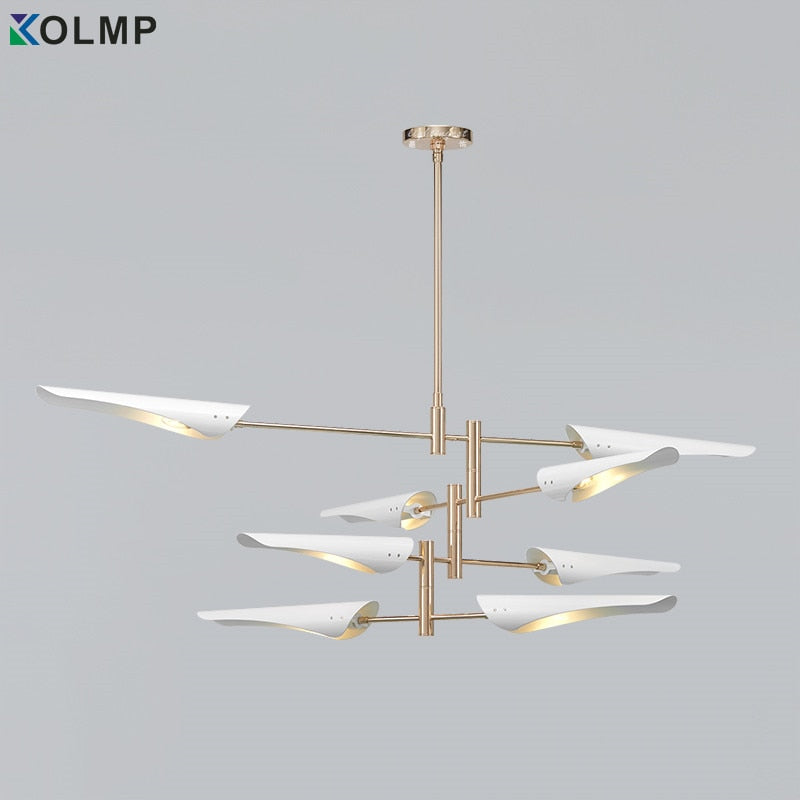 Chandelier Light Modern Salon Chandelier Lighting For Living Room 4/6/8 Arms Metal Lampshade Chandelier Black/white Kitchen Luminaire LED Luster Chandelier Light Bulbs