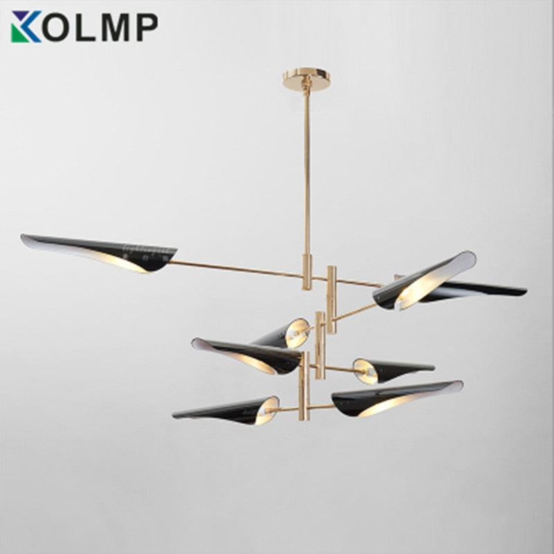 Chandelier Light Modern Salon Chandelier Lighting For Living Room 4/6/8 Arms Metal Lampshade Chandelier Black/white Kitchen Luminaire LED Luster Chandelier Light Bulbs