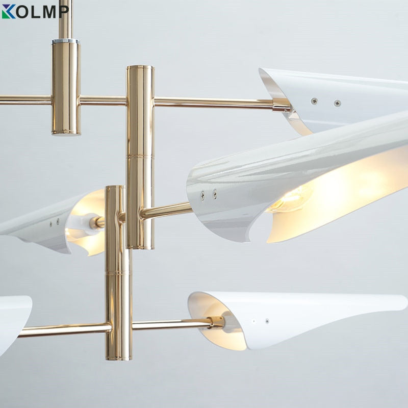 Chandelier Light Modern Salon Chandelier Lighting For Living Room 4/6/8 Arms Metal Lampshade Chandelier Black/white Kitchen Luminaire LED Luster Chandelier Light Bulbs