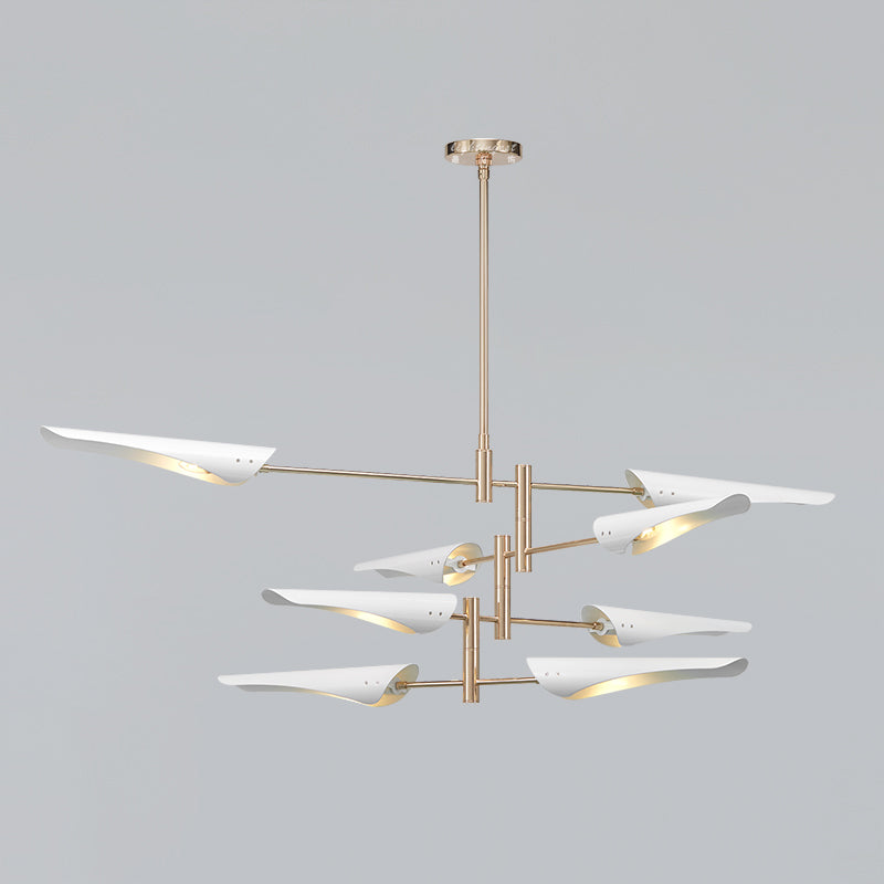 Chandelier Light Modern Salon Chandelier Lighting For Living Room 4/6/8 Arms Metal Lampshade Chandelier Black/white Kitchen Luminaire LED Luster Chandelier Light Bulbs