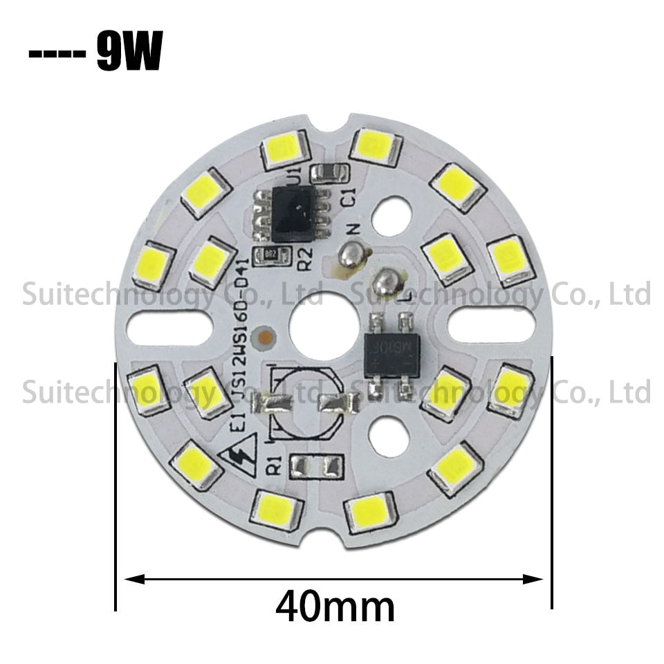 DIY LED Bulb Lamp SMD 9W 40mm Light Chip AC 220V 10pcs Input Smart IC LED Bean For Bulb Light Downlight Spotlight SMD2835