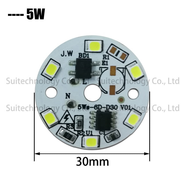 DIY LED Bulb Lamp SMD 9W 40mm Light Chip AC 220V 10pcs Input Smart IC LED Bean For Bulb Light Downlight Spotlight SMD2835