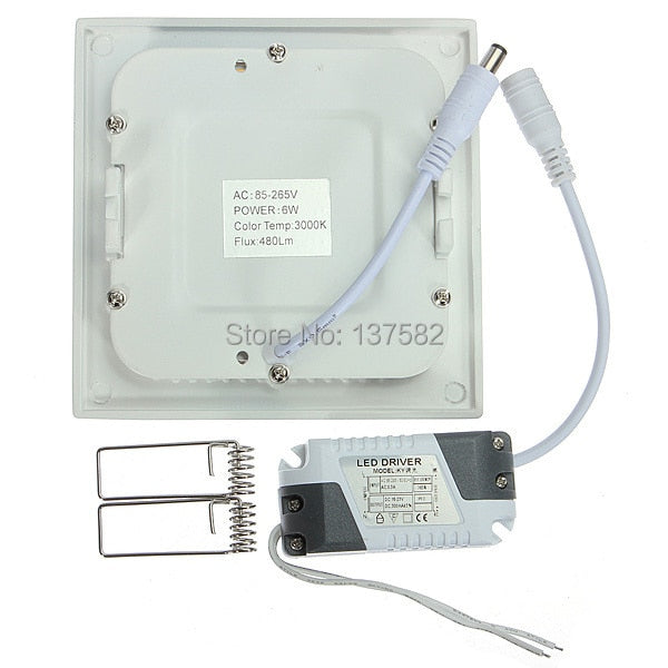 square warm white/natural white/cold white, SMD2835, high lumens 6W AC85-265V led mini panel light Ceiling downlight lighting