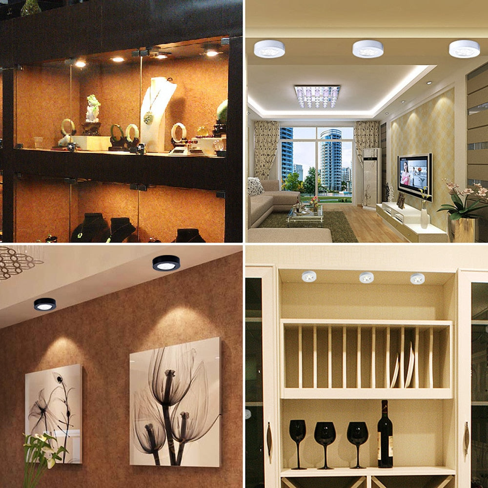 DBF Ultra-thin LED Surface Mounted Downlight 3W 5W 7W 9W Round Driverless Ceiling Spot Lamp for Cabinet Showcase Pictures Decor