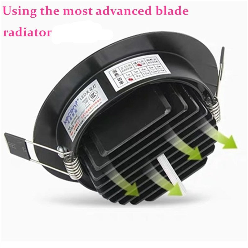 Dimmable LED COB Spotlight Ceiling lamp AC85-265V 5w 7w 9w 12w 15w 18w Aluminum Recessed Downlight Round Panel Light Indoor Lighting