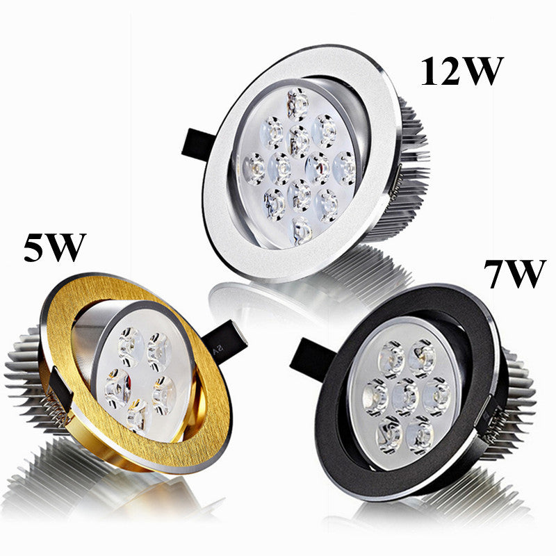 3W 5W 7W 9W 12W 15W LED Downlight Warm White/Cold White Recessed LED Ceiling Spot Light+AC85-265V Driver for Kitchen Foyer