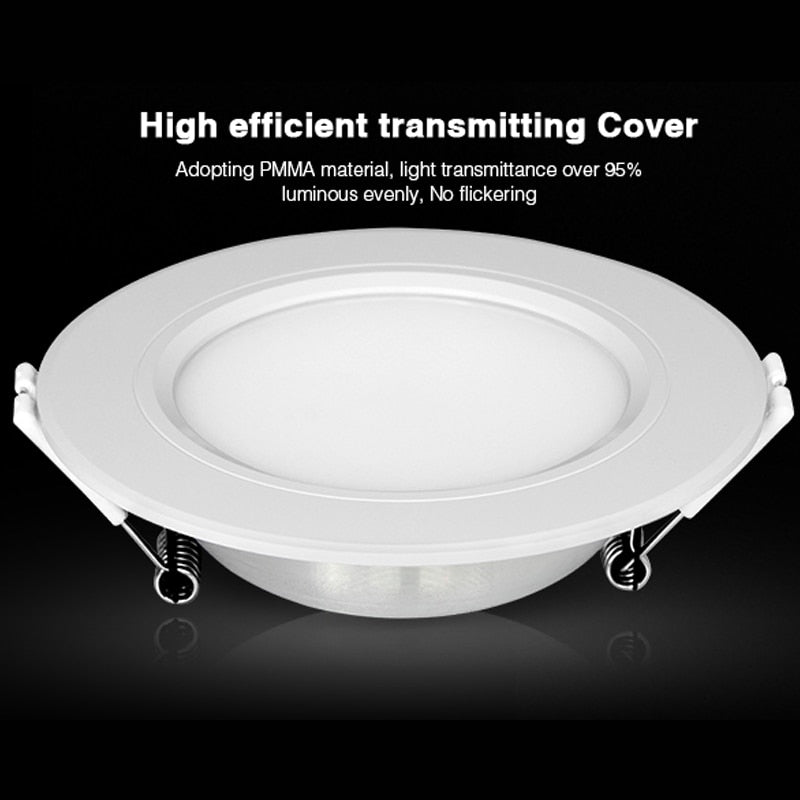 6W RGB+CCT LED Downlight AC100-240V Round Smart Led panel light dimmable compatible APP/2.4G Hz RF FUT092 remote control