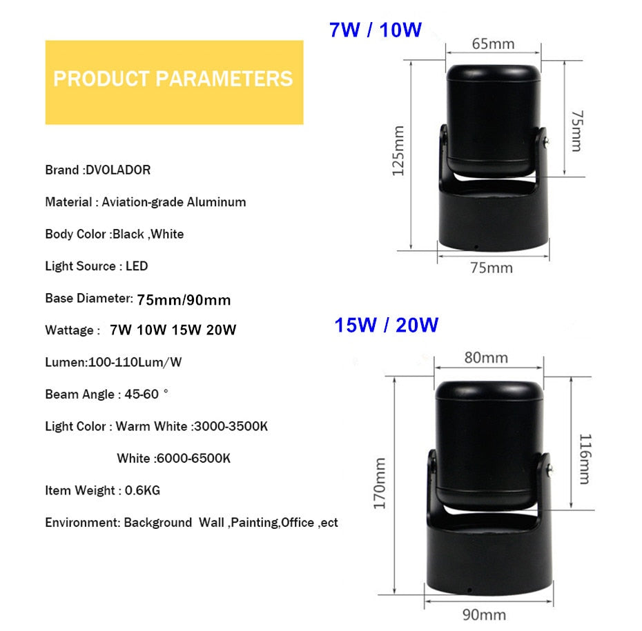 LED Surface Ceiling Light 7W 12W 15W Ceiling Lamp 220V 110V ,Foldable and Rotatable COB Spot light for Home Decor