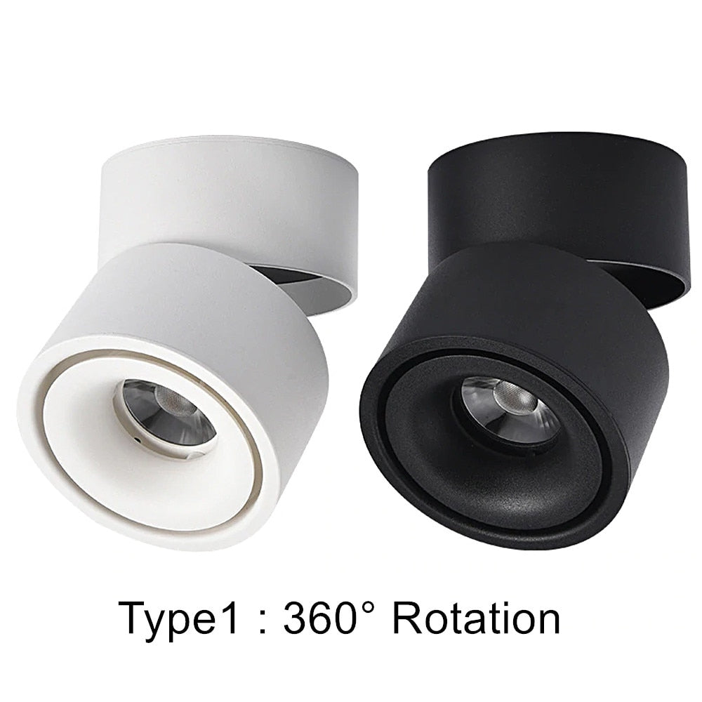 LED Surface Ceiling Light 7W 12W 15W Ceiling Lamp 220V 110V ,Foldable and Rotatable COB Spot light for Home Decor