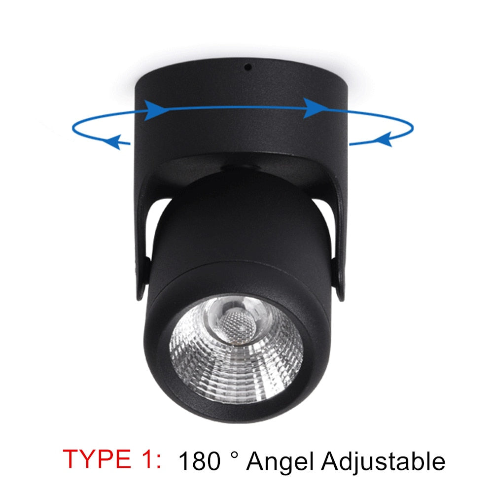 LED Surface Ceiling Light 7W 12W 15W Ceiling Lamp 220V 110V ,Foldable and Rotatable COB Spot light for Home Decor