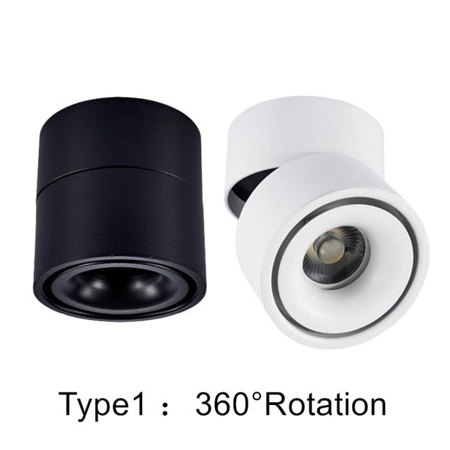 LED Surface Ceiling Light 7W 12W 15W Ceiling Lamp 220V 110V ,Foldable and Rotatable COB Spot light for Home Decor