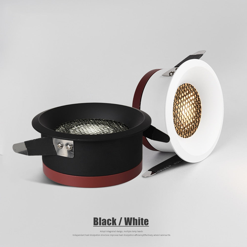 DBF 2020 New Honeycomb Nest Anti Glare Lens Recessed LED Downlight 5W 7W 12W 15W Dimmable LED Ceiling Spot Light Pic Background