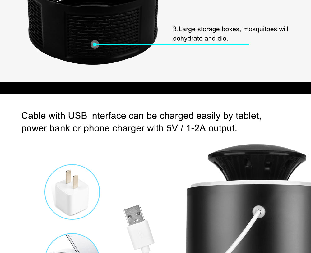 Electric Mosquito Killer Lamp Radiationless Mosquito Killer Photocatalysis Mute Home LED Bug Zapper Insect Trap Anti Mosquito